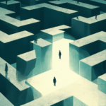 Human figure in a maze