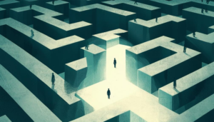 Human figure in a maze